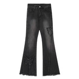 Fashionkova Y2K Butterfly Flare Jeans