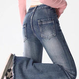 Fashionkova Y2K Butterfly Flare Jeans