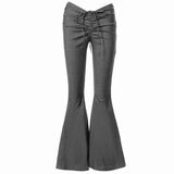 Fashionkova Y2K Drawstring Ruched Flare Pants