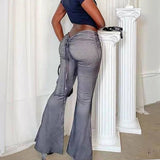 Fashionkova Y2K Drawstring Ruched Flare Pants