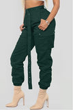 Fashionkova - Green Drawstring Mid bandage Straight Pants Pants