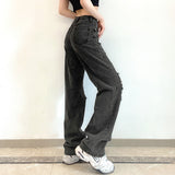 FashionKova - High-rise Loose-fitting Wide-leg Jeans
