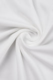 Fashionkova White Sexy Casual Solid Hollowed Out V Neck Long Sleeve Dresses