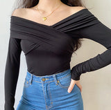 FashionKova - Femme Staple Cross Stretch Top