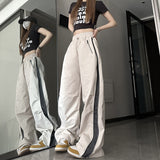 FashionKova - Side Zip Up Contrasting Straight Leg Sweatpants