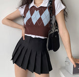 FashionKova - Earth & Sky Retro Argyle Vest