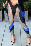 Fashionkova - Black Fashion Casual Print Patchwork Skinny High Waist Pencil Trousers