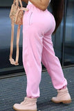 Fashionkova - Pink Casual Solid Pants Bottoms