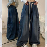 FashionKova - Tie Strap Baggy Cargo Jeans