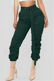 Fashionkova - Green Drawstring Mid bandage Straight Pants Pants