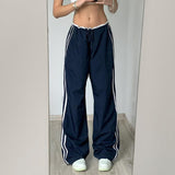 FashionKova - Vintage Striped Piping Sweatpants