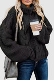 Fashionkova - Black Casual Solid Patchwork Turtleneck Tops
