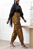 Fashionkova - Red Fashion Casual Print Basic Regular High Waist Trousers