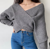 FashionKova - Maeve Cross Wrap Pullover Sweater
