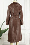 Fashionkova - Black Casual Solid Patchwork Turn-back Collar Outerwear