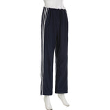 FashionKova - Vintage Striped Piping Sweatpants