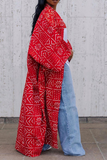 Fashionkova - Black Casual Print Patchwork Outerwear