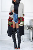Fashionkova - Grey Street Print Patchwork V Neck Outerwear
