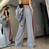 FashionKova - Contrast Side Stripe Baggy Sweatpants