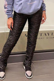 Fashionkova - Black Fashion Casual Solid Fold Regular Mid Waist Trousers