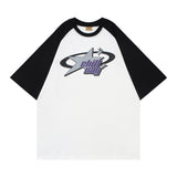 FashionKova - Star Graphic Raglan Short Sleeve Oversized Tee