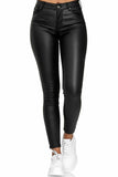 Fashionkova - Black Fashion Casual Solid Pants Skinny Trousers