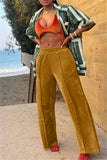 Fashionkova - Black Fashion Casual Solid Basic Regular Mid Waist Conventional Solid Color Bottoms