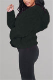 Fashionkova - Black hooded Solid Zippered Pure Long Sleeve Coats & Cardigan