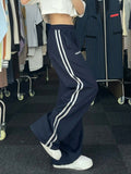 FashionKova - Piping Detail Baggy Sweatpants