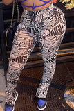Fashionkova - multicolor Fashion Casual Print Basic Skinny Trousers