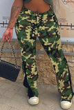 Fashionkova - Green Street Print Camouflage Print Patchwork High Waist Speaker Full Print Bottoms