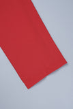Fashionkova Red Casual Solid Frenulum Pleated V Neck Long Sleeve Dresses