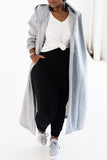 Fashionkova - Grey Casual Solid Patchwork Hooded Collar Outerwear