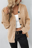 Fashionkova - Caramel Colour Casual Solid Buttons Hooded Collar Tops