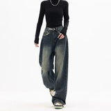 FashionKova - Dark Wash Vintage Baggy Boyfriend Jeans