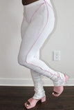 Fashionkova - White Fashion Casual Solid Fold Skinny High Waist Pencil Trousers