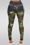 Fashionkova - Camouflage Button Fly Sleeveless High Patchwork camouflage Print Hole pencil Pants