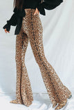 Fashionkova - Leopard Print Sexy Print Patchwork Boot Cut High Waist Speaker Full Print Bottoms