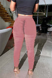 Fashionkova - Grey Elastic Fly High Solid Draped pencil Pants Bottoms