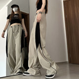 FashionKova - Contrasting Straight Leg Sweatpants