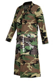 Fashionkova - Green Turndown Collar Letter Print Camouflage Patchwork Print Long Sleeve Coats & Cardigan