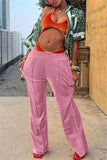 Fashionkova - Black Fashion Casual Solid Basic Regular Mid Waist Conventional Solid Color Bottoms