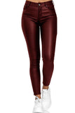 Fashionkova - Black Fashion Casual Solid Pants Skinny Trousers