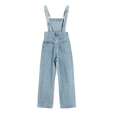 Fashionkova  Overalls Pants Women's Suspender Jeans 2022 Spring Plus Size Streetwear Baggy Braces Pants Vintage Blue Mom Denim Braces Trouser