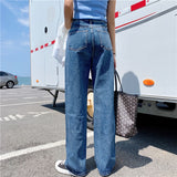 Fashionkova   Women's Jeans 2022 New Wide Leg Casual Streetwear Femme High Waist Trouser Vintage Baggy Jeans Fashion Straight Mom Denim Pants