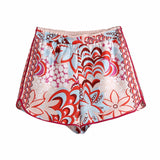 Fashionkova  Vintage Tetem Floral Print Women Hot Shorts 2022 Summer New Kimono Patchwork Elastic Waist Button Up Casual Chic Female Shorts