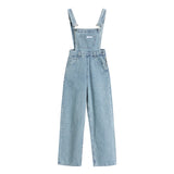 Fashionkova  Overalls Pants Women's Suspender Jeans 2022 Spring Plus Size Streetwear Baggy Braces Pants Vintage Blue Mom Denim Braces Trouser