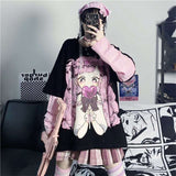 Fashionkova   Emo Anime Long Sleeve Kawaii Hoodie Clothes Spring Autumn Hip Hop Japanese Female Loose Harajuku Women Sweatshirts E Girl