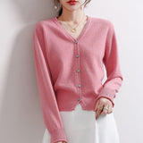 Fashionkova  Fall Cardigan Knitted Sweater Women Tops 2022 Knit Shirts High Quality Casual Solid Color Female Clothes