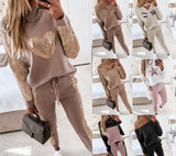 Fashionkova  2022 New Two-Piece Set High-Necked Long-Sleeved Tops + Pocket Pants Casual Autumn Winter Sweater Women Women's Trousers Suit